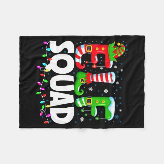Couverture Polaire Elf Squad Christmas Family Matching Xmas Pajamas  (Devant (Horizontal))