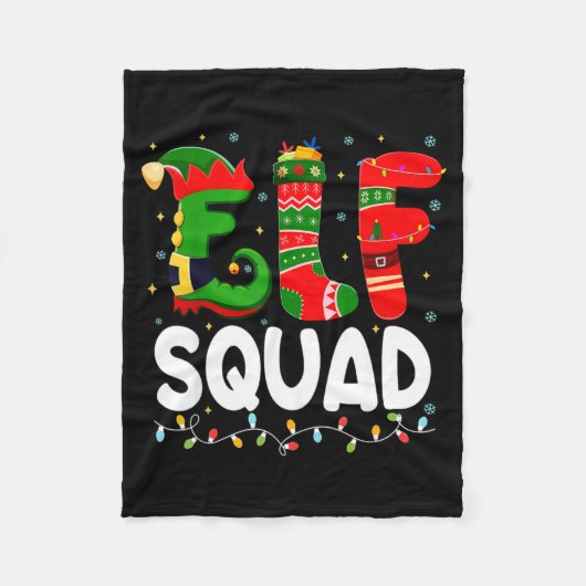 Couverture Polaire Elf Squad Family Christmas Matching Pajamas Xmas T (Devant)