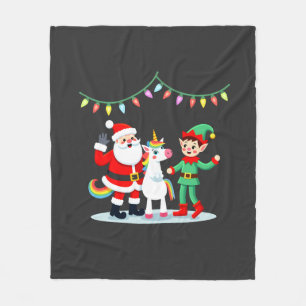 Couverture Polaire Elfe de Noël Dabbing Licorne Enfants Garçons Homme