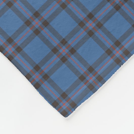Couverture Polaire Elliot Clan bleu et Tartan Brown (Coin)
