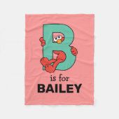 Couverture Polaire Elmo Alphabet | B TURQUOISE (Devant)