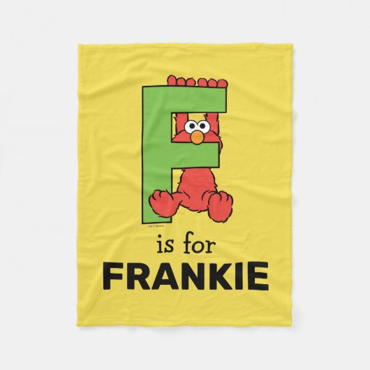 Couverture Polaire Elmo Alphabet | F Vert (Devant)
