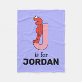 Couverture Polaire Elmo Alphabet | J rose (Devant)