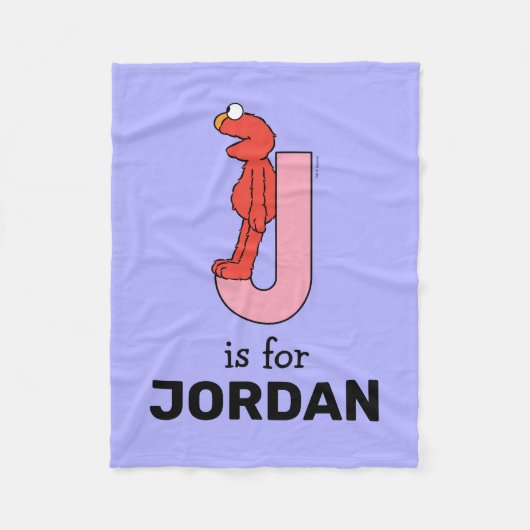 Couverture Polaire Elmo Alphabet | J rose (Devant)