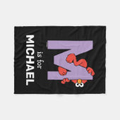 Couverture Polaire Elmo Alphabet | M pourpre (Devant (Horizontal))