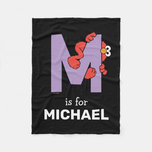 Couverture Polaire Elmo Alphabet | M pourpre (Devant)