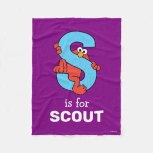 Couverture Polaire Elmo Alphabet   S Bleu