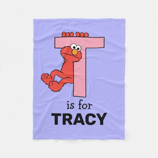 Couverture Polaire Elmo Alphabet | T rose (Devant)
