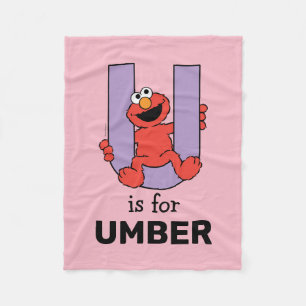 Couverture Polaire Elmo Alphabet U violet