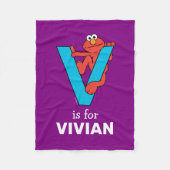 Couverture Polaire Elmo Alphabet | V bleu (Devant)