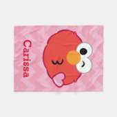 Couverture Polaire Elmo Face Jeter un baiser | Ajouter Votre Nom (Devant (Horizontal))