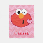 Couverture Polaire Elmo Face Jeter un baiser | Ajouter Votre Nom (Devant)