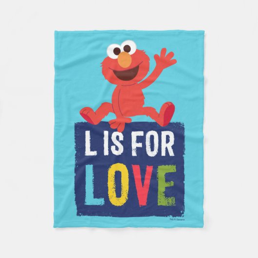 Couverture Polaire Elmo | L est pour l'amour (Devant)