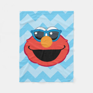 Couverture Polaire Elmo visage souriant avec lunettes de soleil