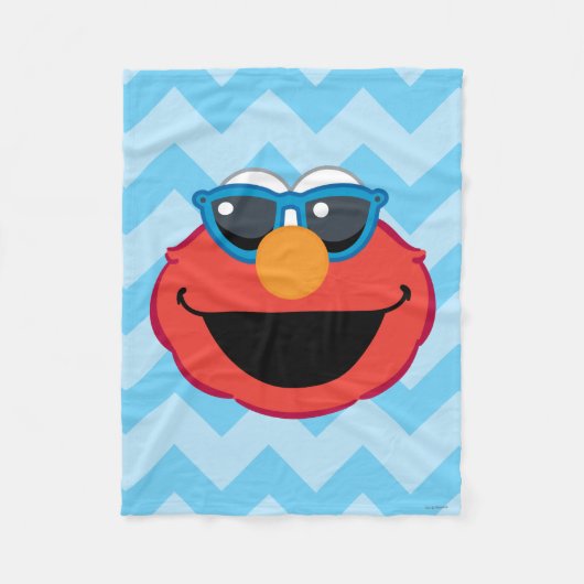 Couverture Polaire Elmo visage souriant avec lunettes de soleil (Devant)