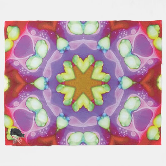 Couverture Polaire Elysium Kaleidoscope Fleece Blanche (Devant (Horizontal))