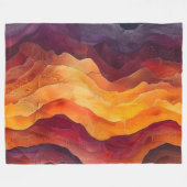 Couverture Polaire Ember Strata – Abstract Layers of Earth and Fire (Devant (Horizontal))