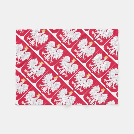 Couverture Polaire Emblème polonais - Bouclier polonais - Herbe Polsk (Devant (Horizontal))