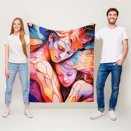 Couverture Polaire Embrace Ethereal Guardian - Imaginaire en verre (En situation)