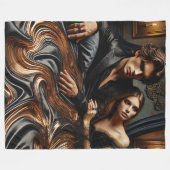 Couverture Polaire Embrassage gothique Ethéal - Luxueux Black & Gold (Devant (Horizontal))