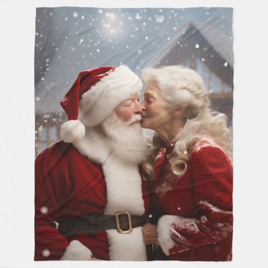 Couverture Polaire Embrasser M. et Mme Père Noël (Devant)