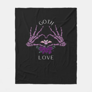 Couverture Polaire Embrassez Goth Skeleton Heart