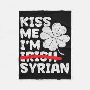 Couverture Polaire Embrassez-moi, je suis Syrien Drôle St. Patrick's