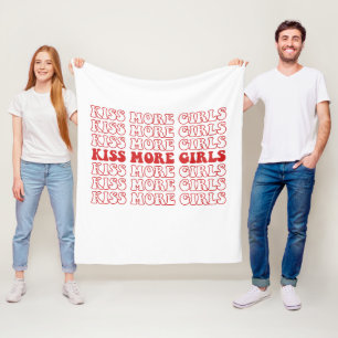 Couverture Polaire Embrassez plus de filles Mois de la fierté lesbien