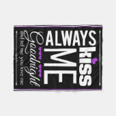 Couverture Polaire Embrassez-toujours moi bonne nuit (Devant (Horizontal))