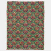 Couverture Polaire Emerald Burgundy Baroque Damask (Devant)