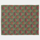 Couverture Polaire Emerald Burgundy Baroque Damask (Devant (Horizontal))