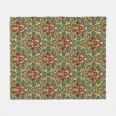 Couverture Polaire Emerald Gold Baroque Damask (Devant (Horizontal))