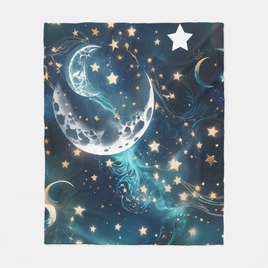 Couverture Polaire Emerald Green Celestial Moon Blanket – Luxury Seam (Devant)