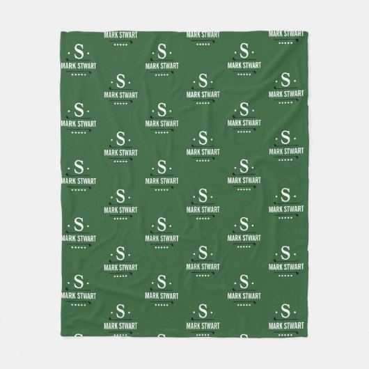 Couverture Polaire Emerald Green Golfer 1-initial alliage Monogramme (Devant)