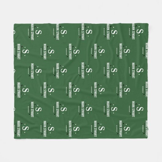 Couverture Polaire Emerald Green Golfer 1-initial alliage Monogramme (Devant (Horizontal))