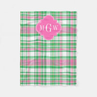 Emerald Green Hot Pink Wht Preppy Madras