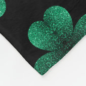 Couverture Polaire Emerald Green Sparkle Shamrock noir Monogramme (Coin)