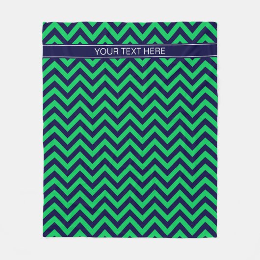 Couverture Polaire Emerald Navy LG Chevron Navy Blue Name monogram (Devant)