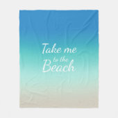 Couverture Polaire "Emmenez-moi à la plage" Moderne Blue Ombre (Devant)