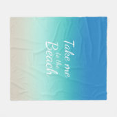 Couverture Polaire "Emmenez-moi à la plage" Moderne Blue Ombre (Devant (Horizontal))
