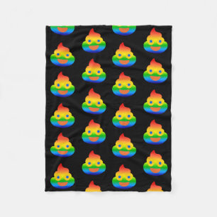 Couverture Polaire Emoji Caca Drôle Arc-en-ciel Couleur Visage Souria