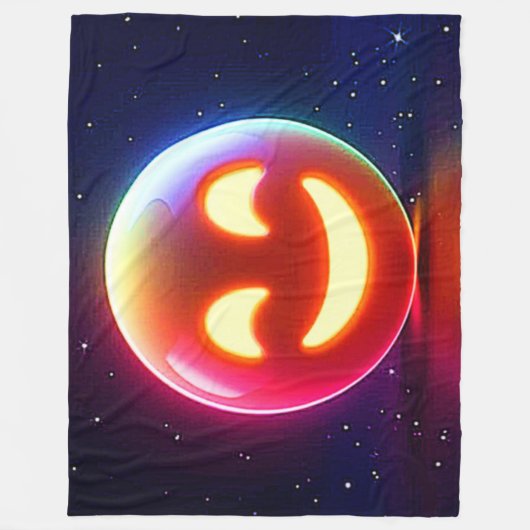 Couverture Polaire Emoji Orb Joyeux (Devant)