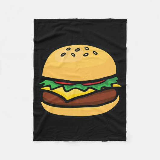 Couverture Polaire Emoticône Cheeseburger Hamburger Fromage BBQ  (Devant)