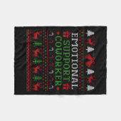 Couverture Polaire Emotional Suprt Coworker Funny Ugly Christmas Swea (Devant (Horizontal))