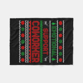 Couverture Polaire Emotional Suprt Coworker Funny Ugly Christmas Swea (Devant (Horizontal))