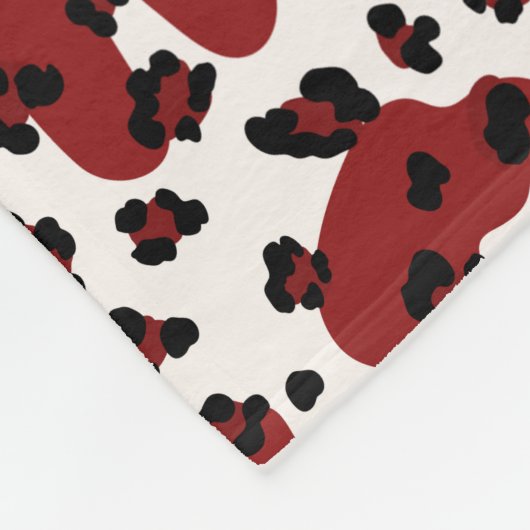 Couverture Polaire Empreinte de léopard à double échelle de Bourgogne (Coin)