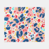 Couverture Polaire Empreinte de léopard : aquarelle peinte à la main. (Devant (Horizontal))