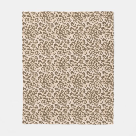 Couverture Polaire Empreinte de léopard beige. (Devant)
