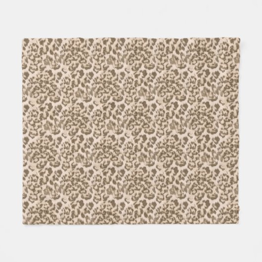 Couverture Polaire Empreinte de léopard beige. (Devant (Horizontal))