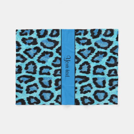 Couverture Polaire Empreinte de léopard bleu (Devant (Horizontal))